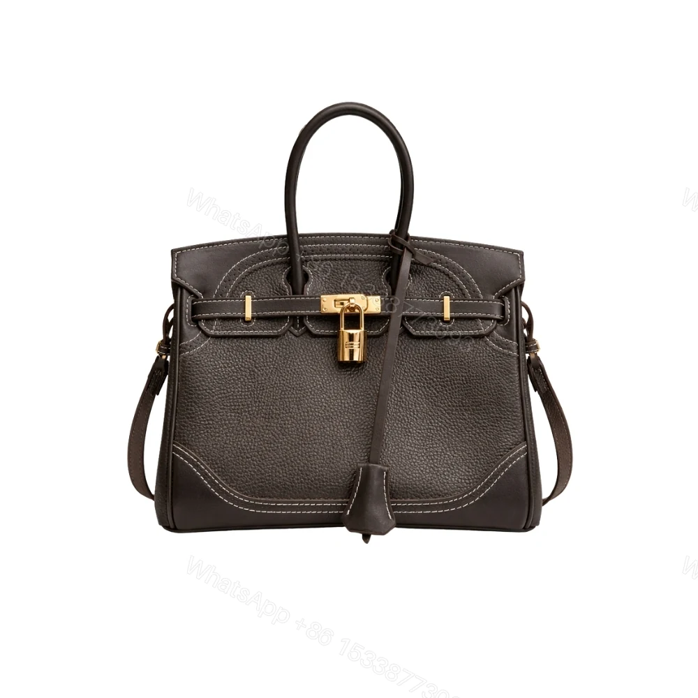 Hermès Birkin Black Pebbled with Gold Lock and Clochette 25cm — view 1