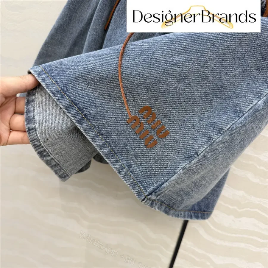 View 6 of Miu Miu Jewel-Blue Washed Denim Mini Skirt