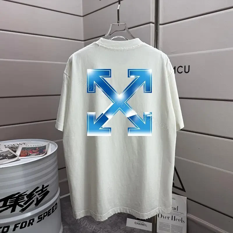 Bold Arrow X Graphic Tee with Off-White Canvas, White — view 1