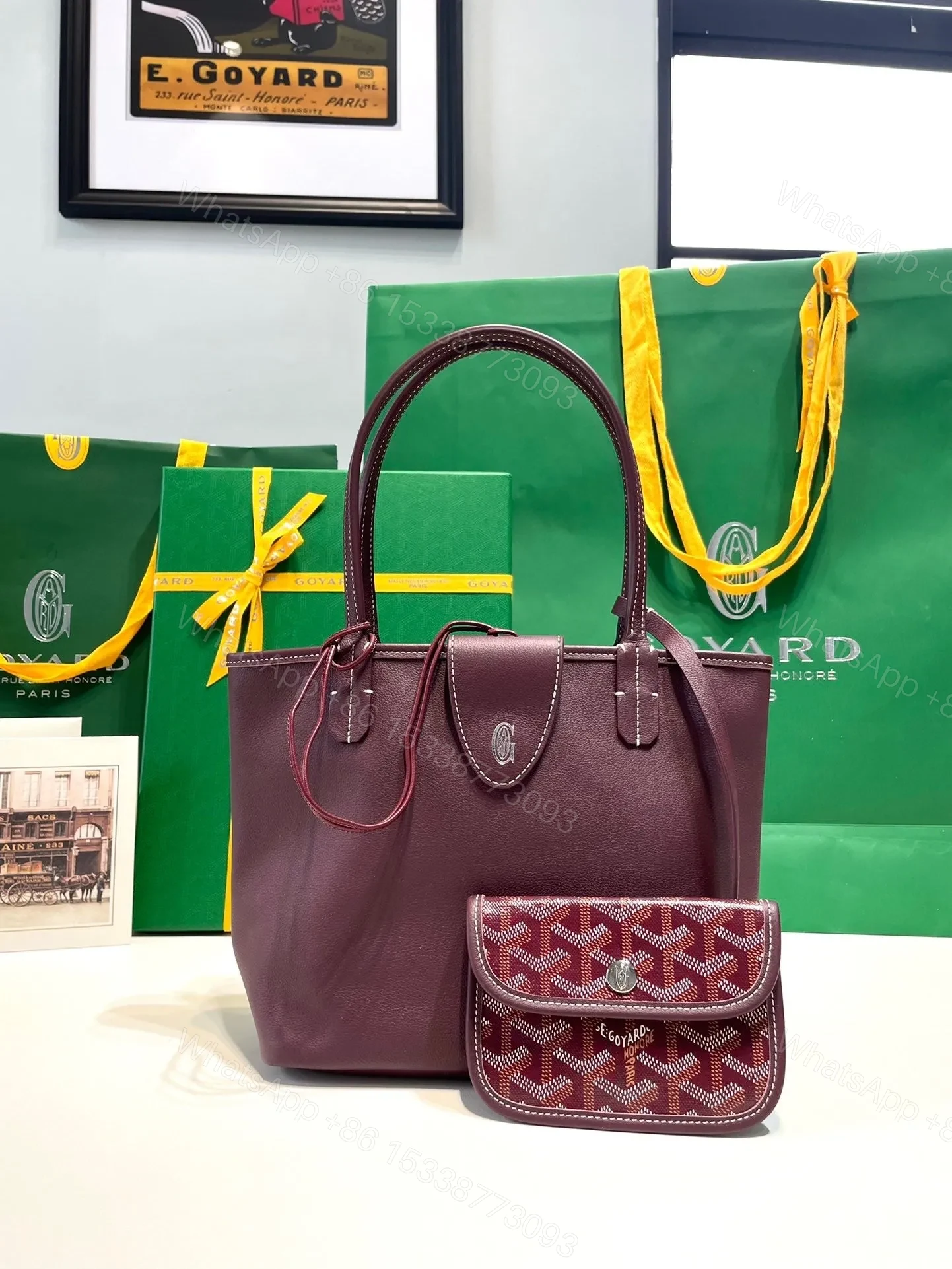 View 3 of Goyard Anjou Mini in Burgundy
