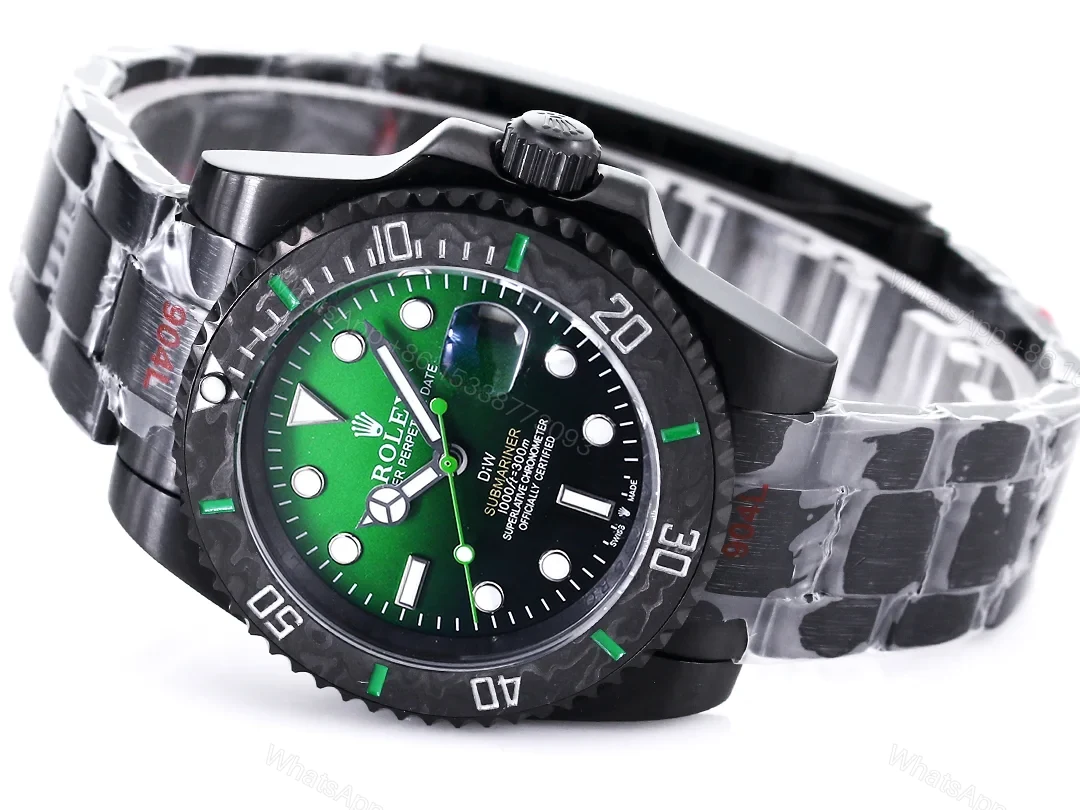 View 5 of Rolex Submariner DIW Carbon Fiber Green Dial Custom Watch 40mm Ultimate Edition ROLEX-SUB-DIW-CARBON-GRN-40