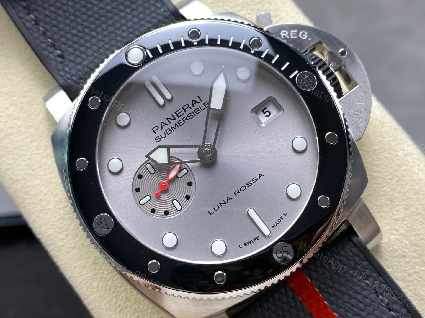 View 2 of Panerai Submersible QuarantaQuattro Luna Rossa Grey Dial PAM01681