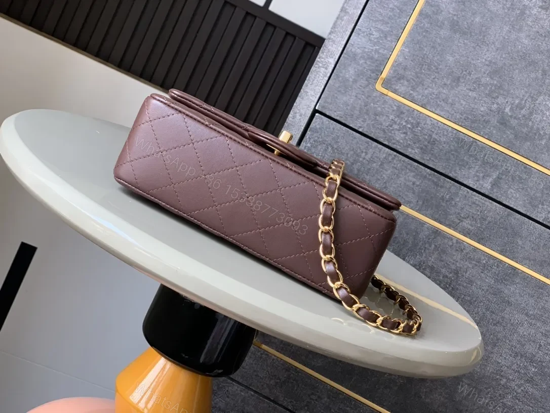 View 7 of Dusty Mauve Quilted Leather Crossbody Bag - Diamond-Quilted Luxury