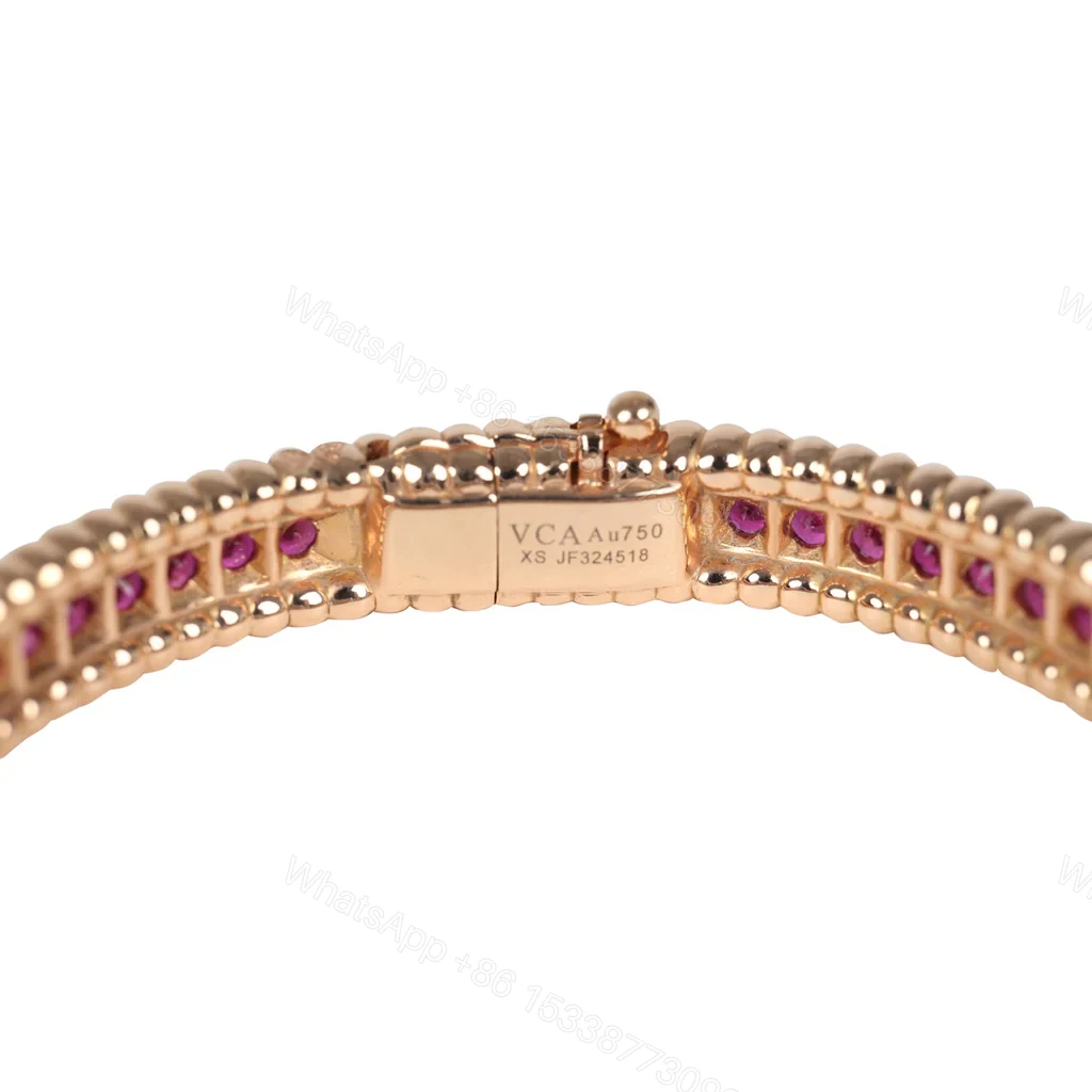 View 5 of Van Cleef Arpels Perlee Ruby Diamonds Bracelet 18K Rose Gold