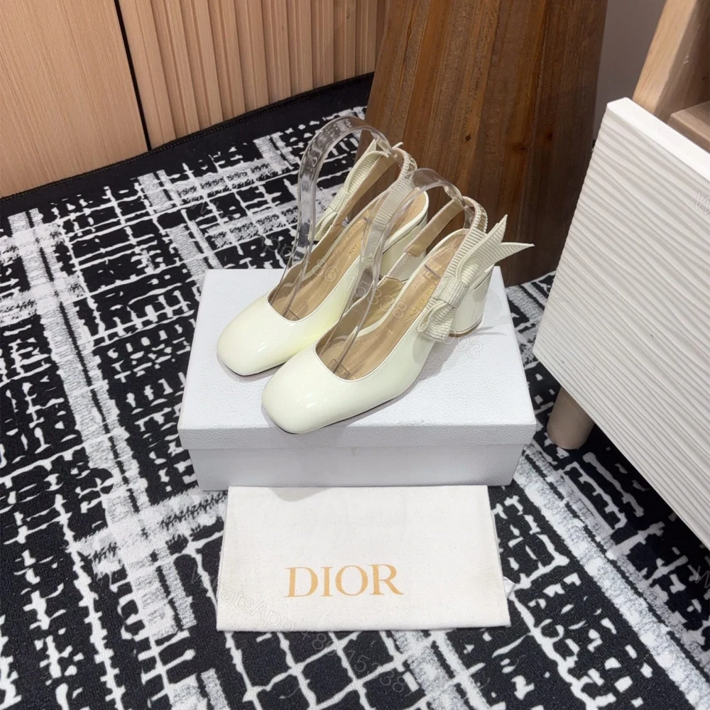 View 3 of 高仿Dior*Miss系列KDV270露跟蝴蝶結高踭鞋白色免檢版
