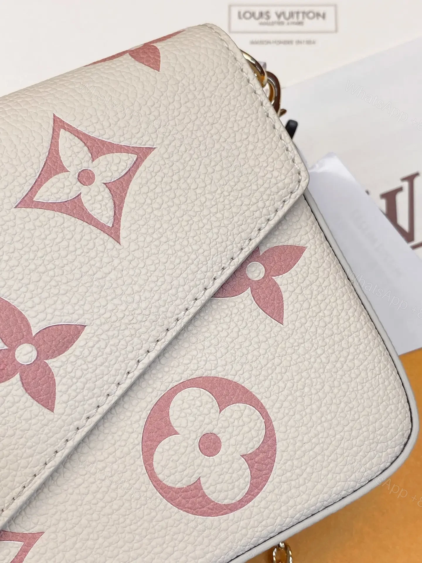View 4 of Louis Vuitton Félicie Pochette in black and beige Bicolor