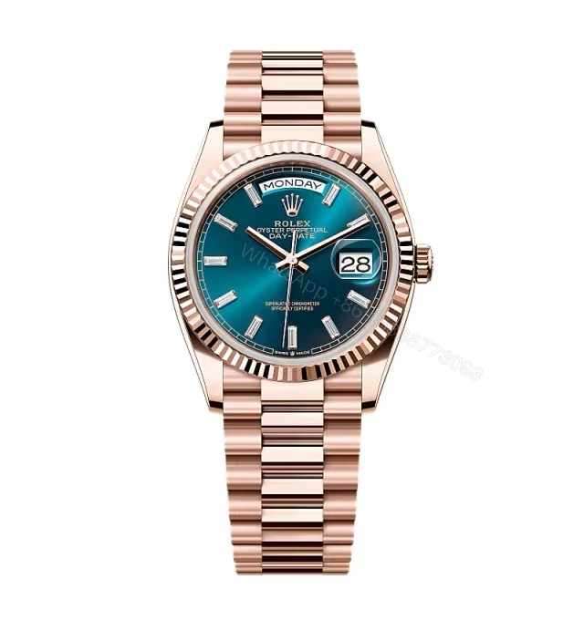 Superclone Rolex Day-Date Blue-Green Diamond Dial 128235-0085 36 mm — view 1