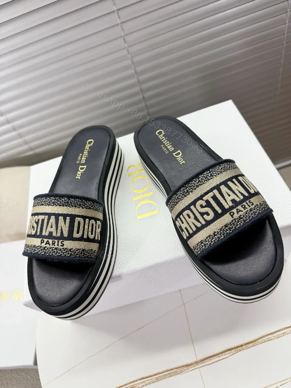 View 7 of Bold Logo Sandals: Luxe Platform Comfort Slip-Ons