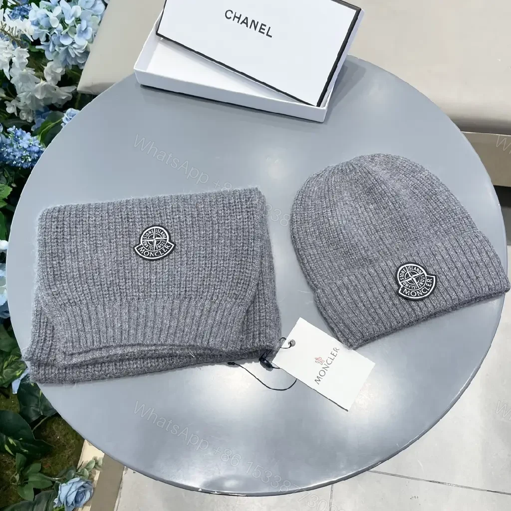 View 9 of Gray Knit Set: Structured Warmth Beanie & Scarf Duo