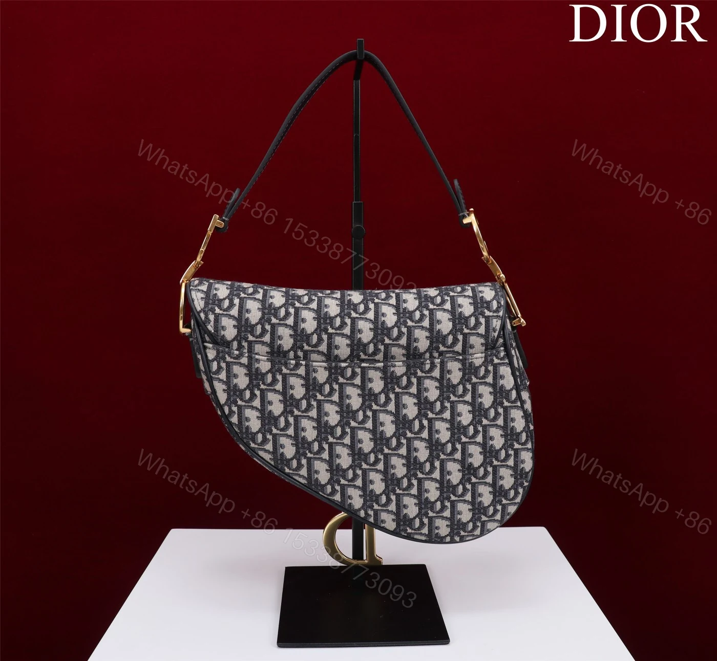 View 8 of Dior Saddle Saddle Canvas Handbag Super Quality Hand Embroidered 25.5x20x6cm