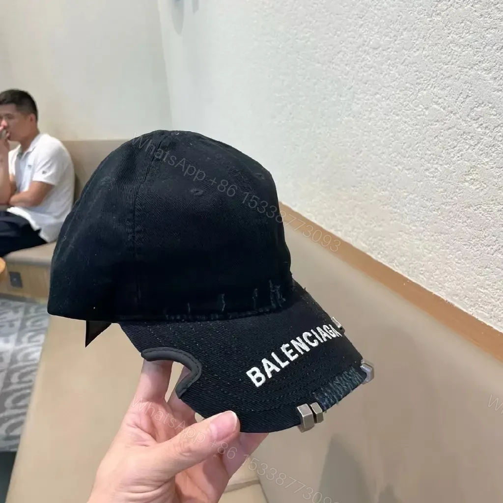 View 9 of Black Cotton Cap with Subtle Hardware Details