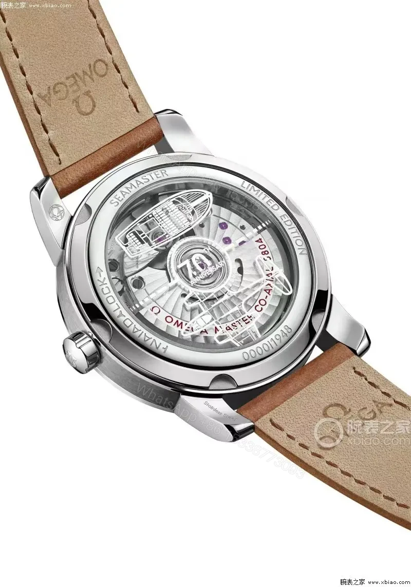 View 8 of Omega Seamaster 1948 Limited Edition Watch with Silver Dial and Brown Leather Strap