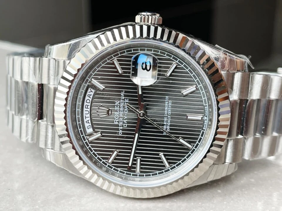 View 4 of EWF Factory SS 1:1 Rolex Day Date II 228239 Best Edition Black Dial A3255