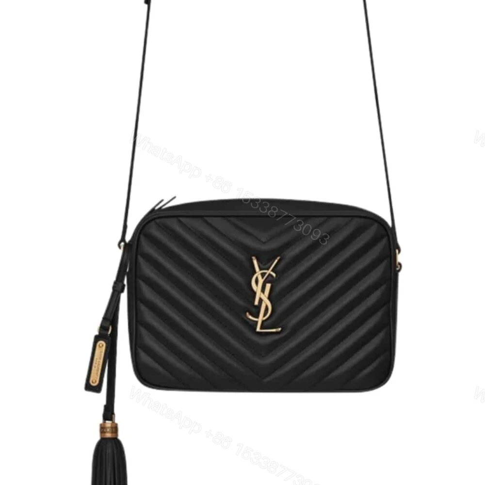 Saint Laurent Lou Camera Bag In Quilted Black Gold 23Cm 612544DV7071000 — view 1