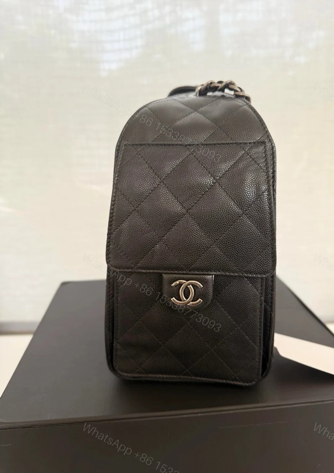 View 4 of Chanel 25 Small Black Sliver Hardware