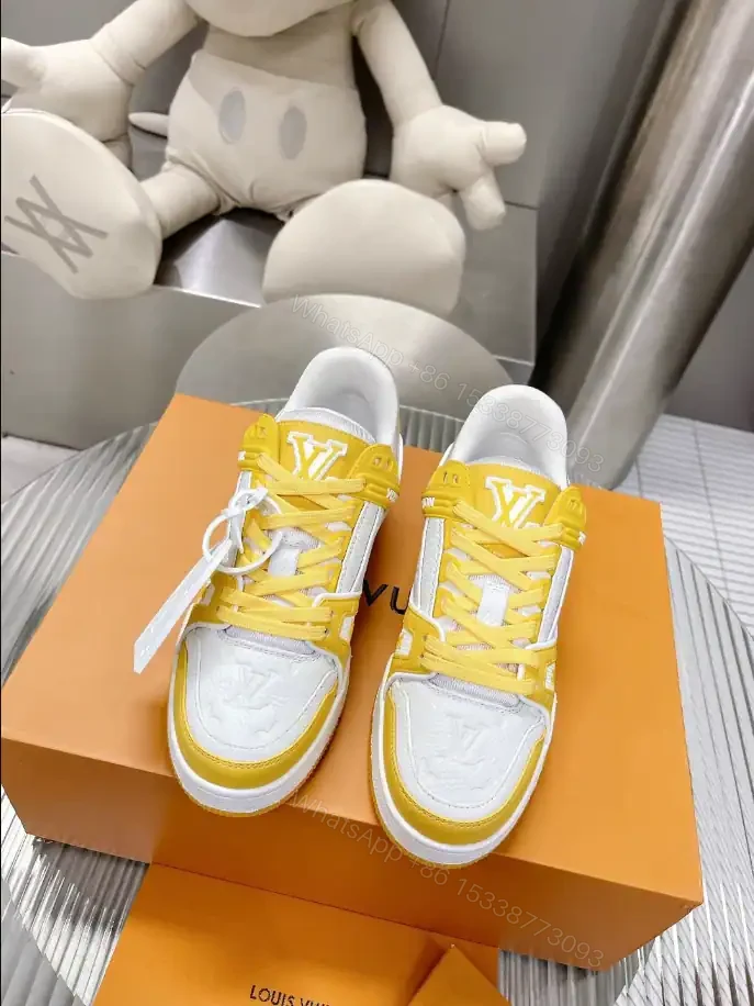 View 3 of LOUIS VUITTON TRAINERS SNEAKES IN WHITE AND YELLOW– LSVT377