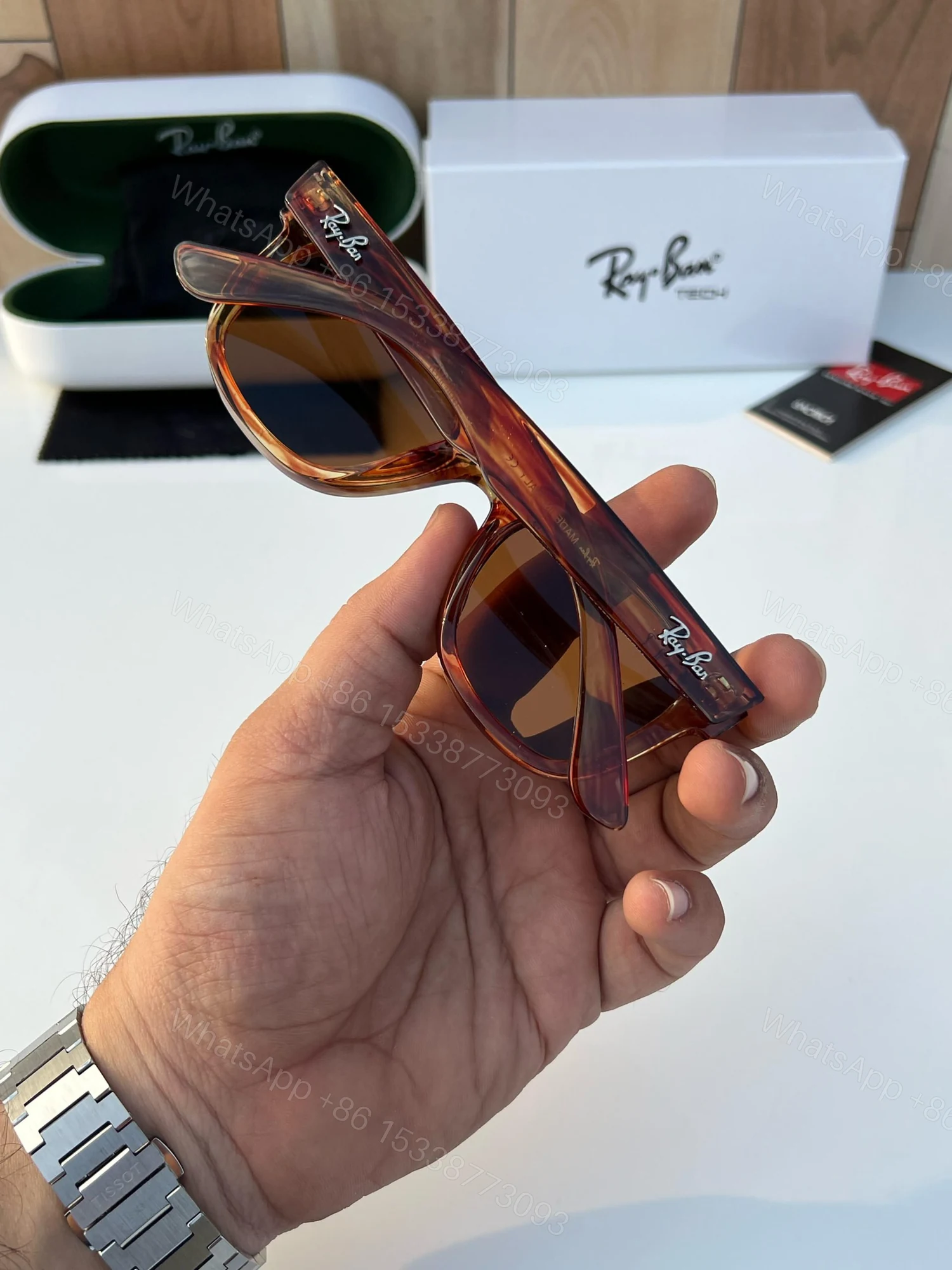 View 3 of FIRST COPY Rayban 0502 tiger brown sunglasses
