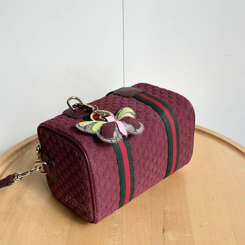 View 7 of Gucci Mini GG Handbag GG Canvas Dark Red 20Cm
