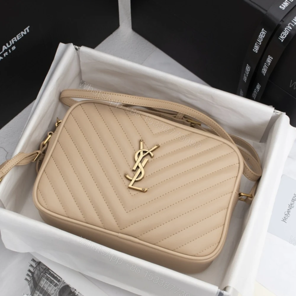 View 3 of Saint Laurent Lou Camera Bag In Quilted Beige 23Cm 612544DV7072721