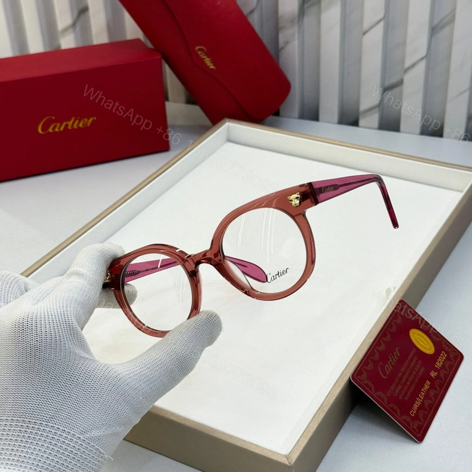 View 2 of Cartier Round Unisex Optical Frame – Black – One Size