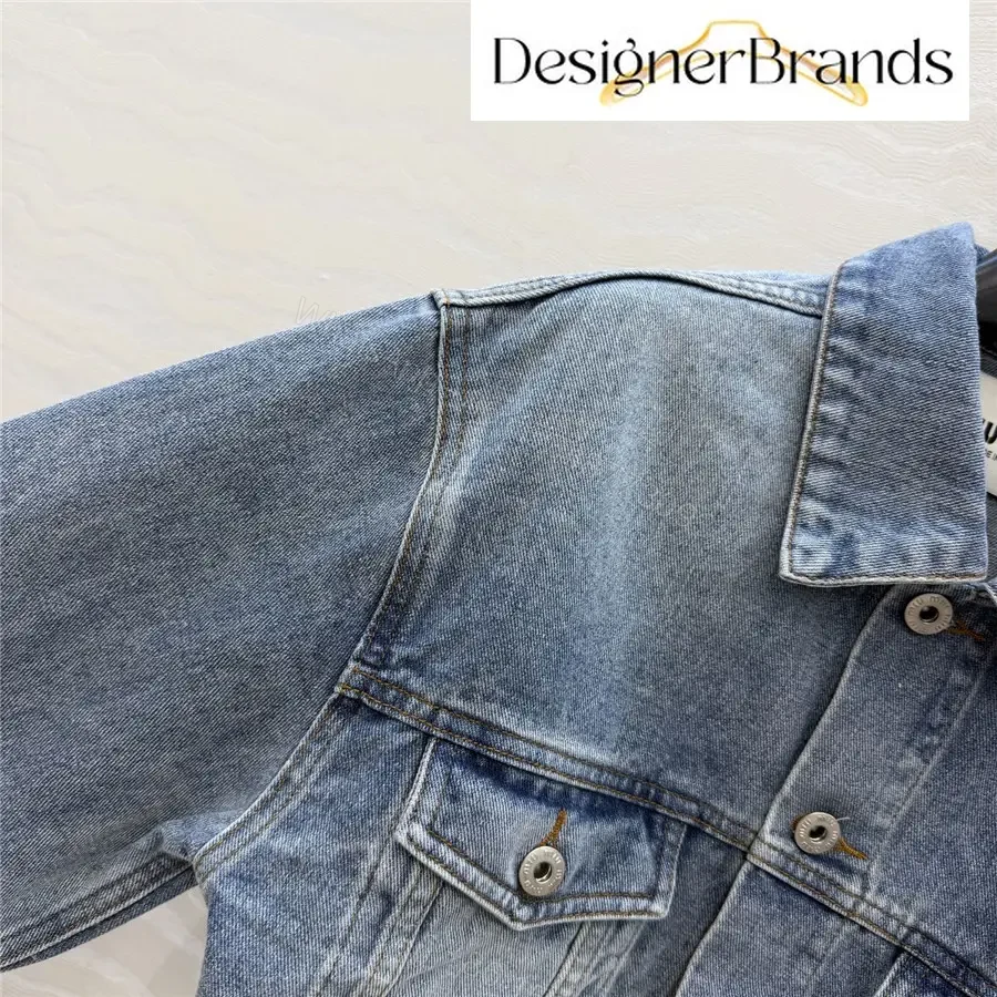 View 3 of Miu Miu Blue Cotton Cropped Denim Jacket