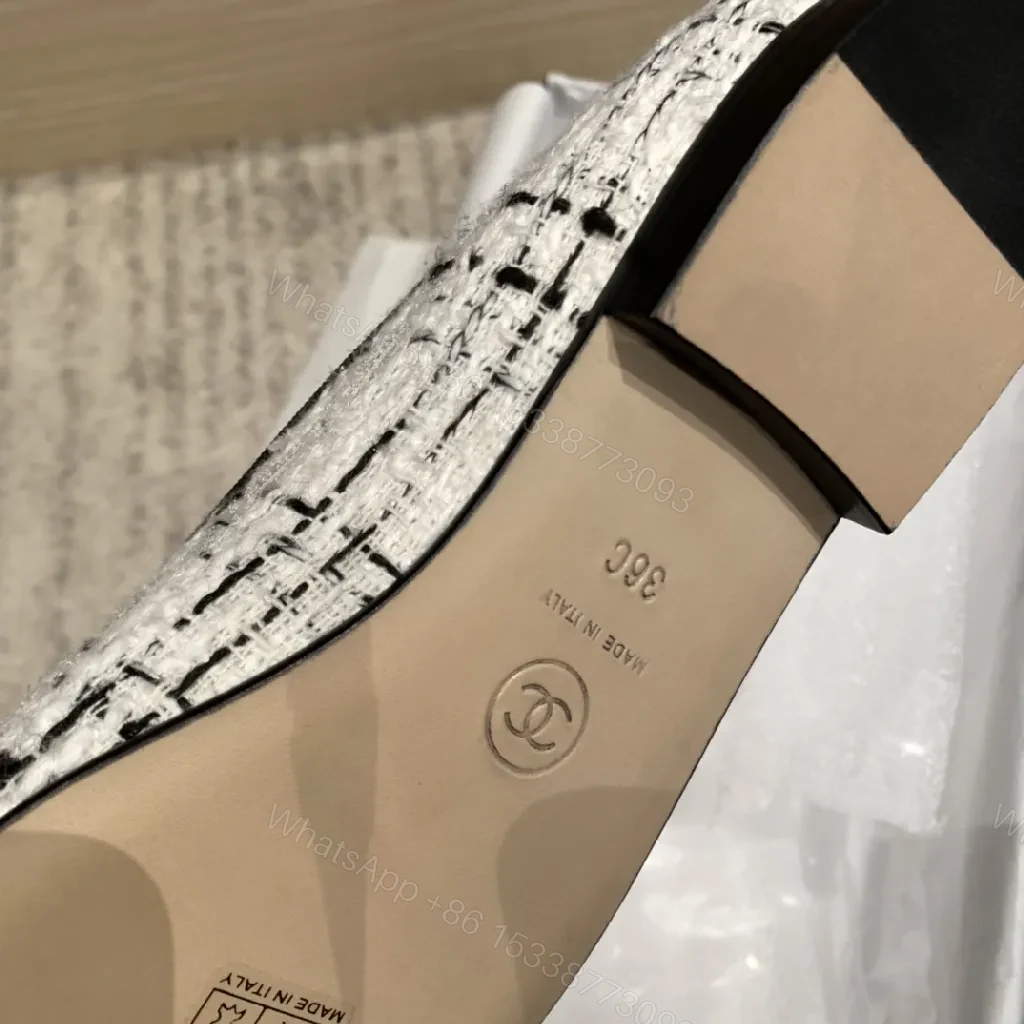View 7 of Tweed Cap-Toe Ballet Flats - Subtle Texture, Polished Silhouette
