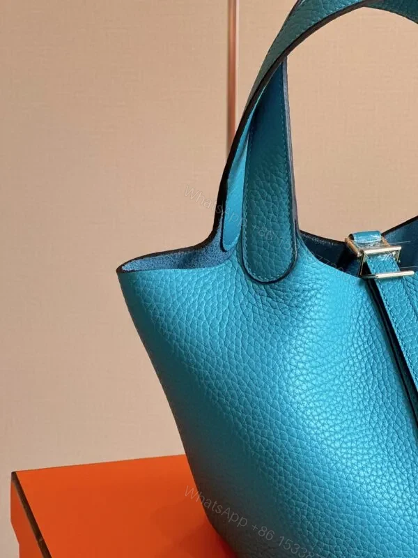 View 4 of HN 18 Blue Togo Leather Gold Hardware