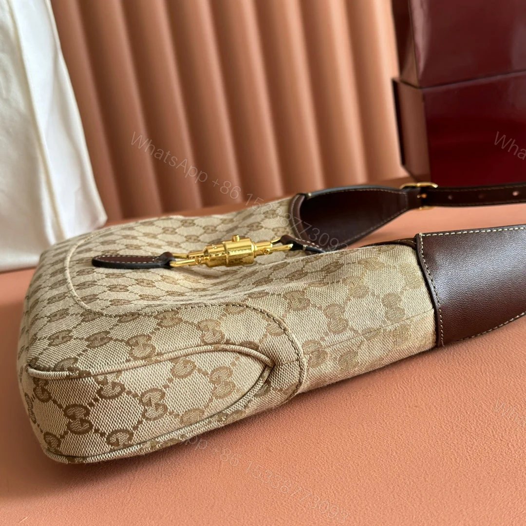 View 4 of GUCCI 25S JACKIE MONOGRAM 28 CM IN LIGHT BROWN CANVAS AND CALFSKIN
