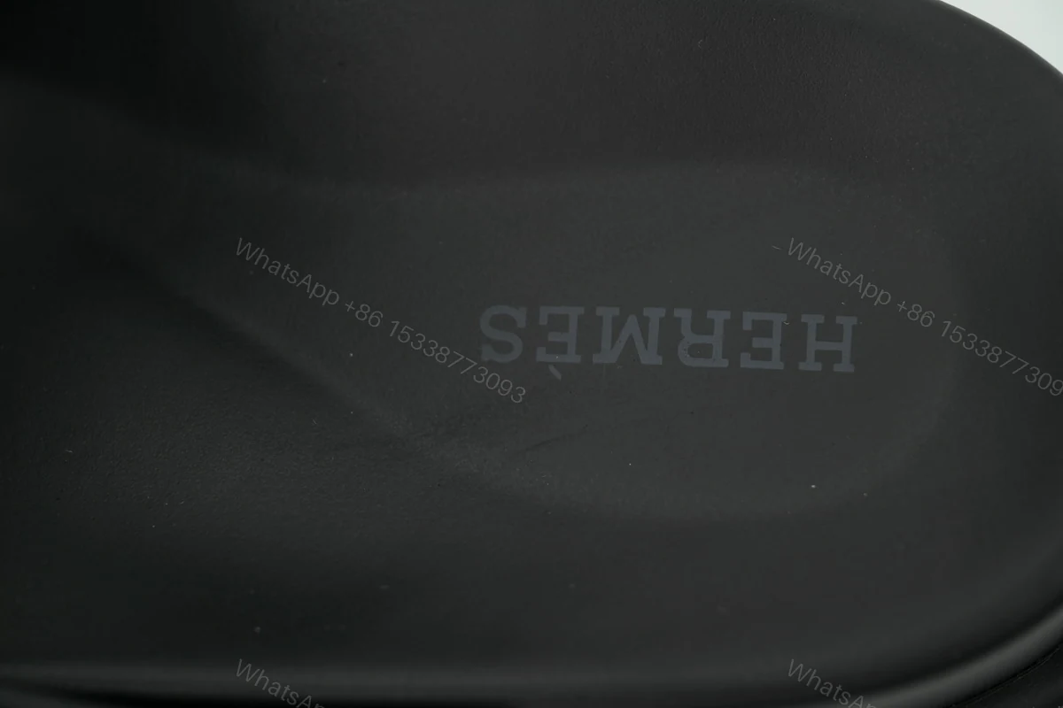 View 3 of HERMES Black Cross Strap Slides