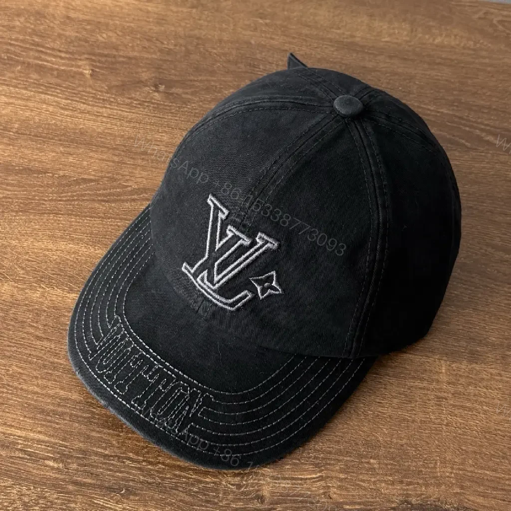 Black Cotton Cap, Subtle Luxe, Designer-Inspired Cap — view 1