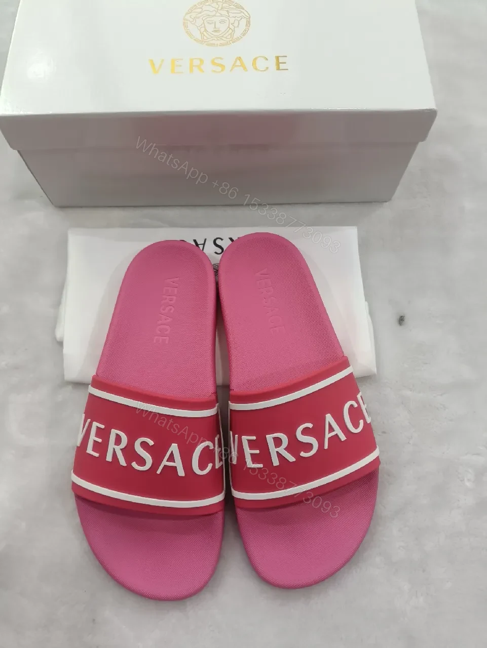 View 9 of Pink Synthetic Slide, Cushioned Strap, Flat Footer