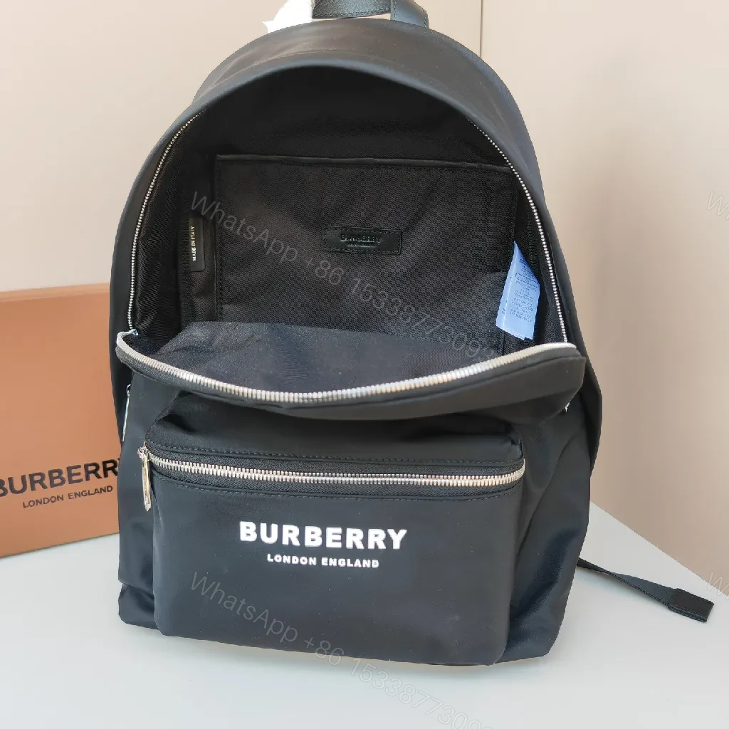 View 7 of Black Nylon Backpack with Front Pocket, Minimal Luxury, Everyday Carry