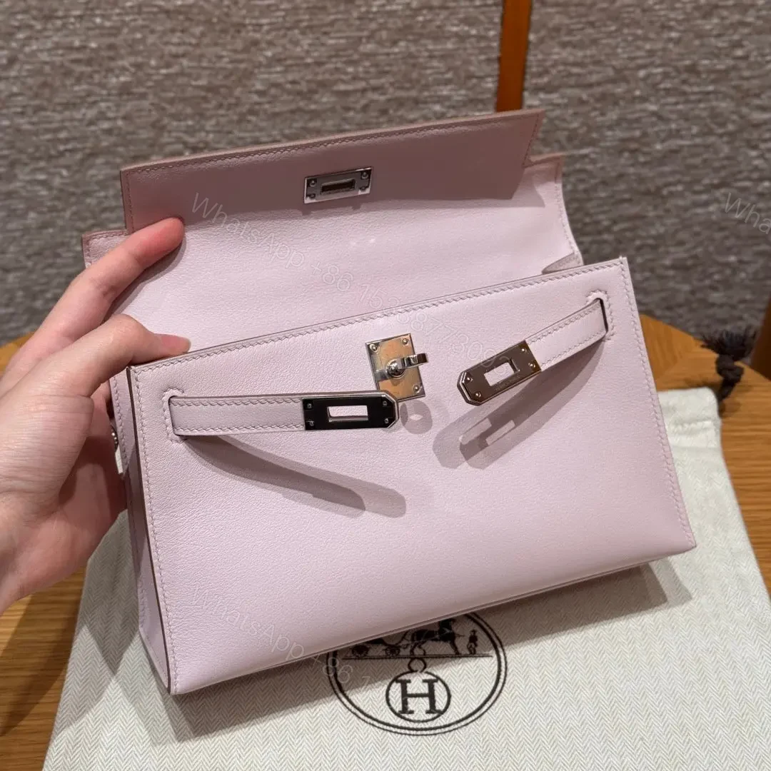 View 7 of HN POCHETTE 22 IN LIGHT PINK SILVER HARDWARE