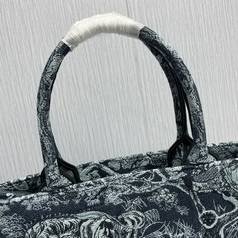 View 5 of Statement Toile Tote: Dior-Inspired Jacquard Tote Bag