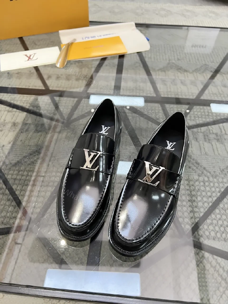 View 4 of Classic Black Leather Loafers with Luxe Hardware