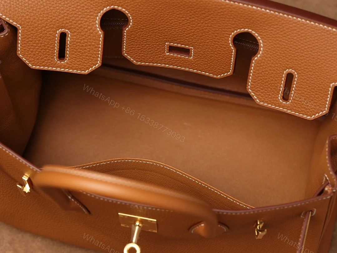 View 10 of 獨家純手工縫製高仿HermesBirkin30系列金棕金扣
