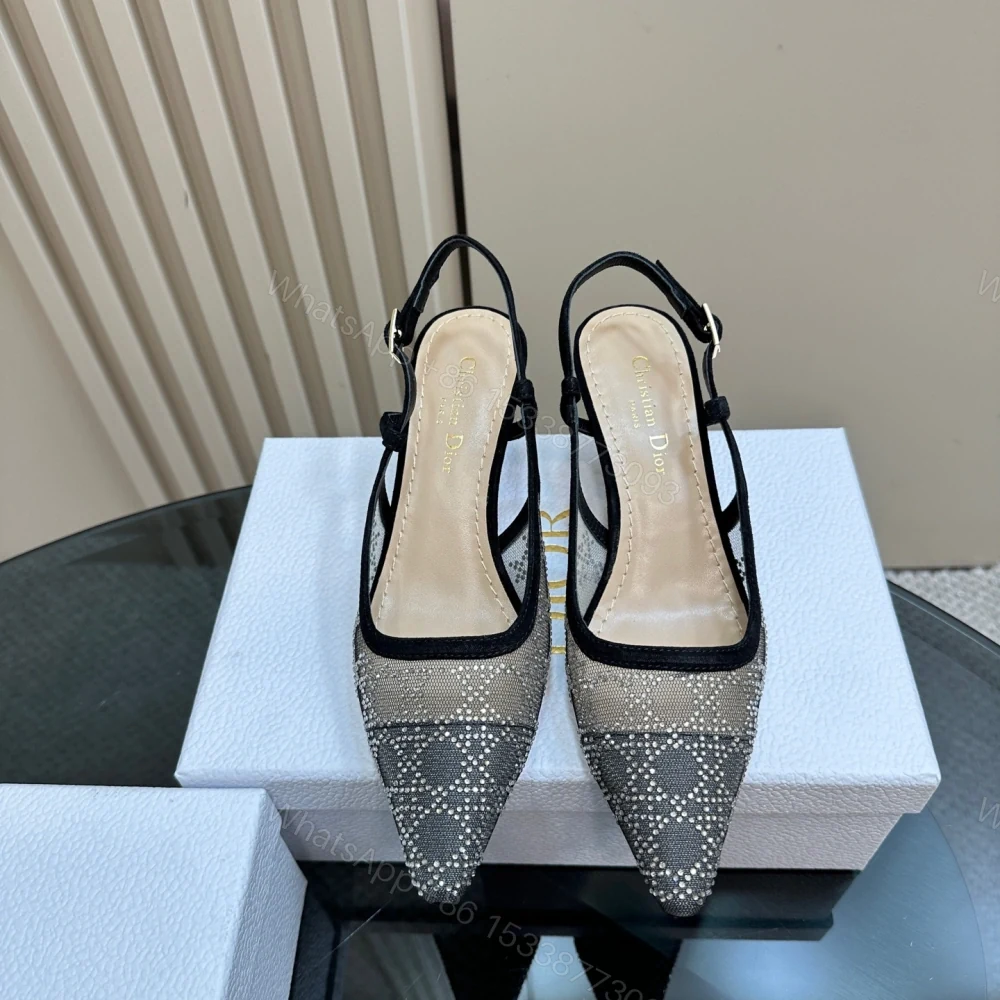 View 3 of 高仿Dior*Capture系列KCV304網鑽細高踭鞋6.5CM黑色免檢版