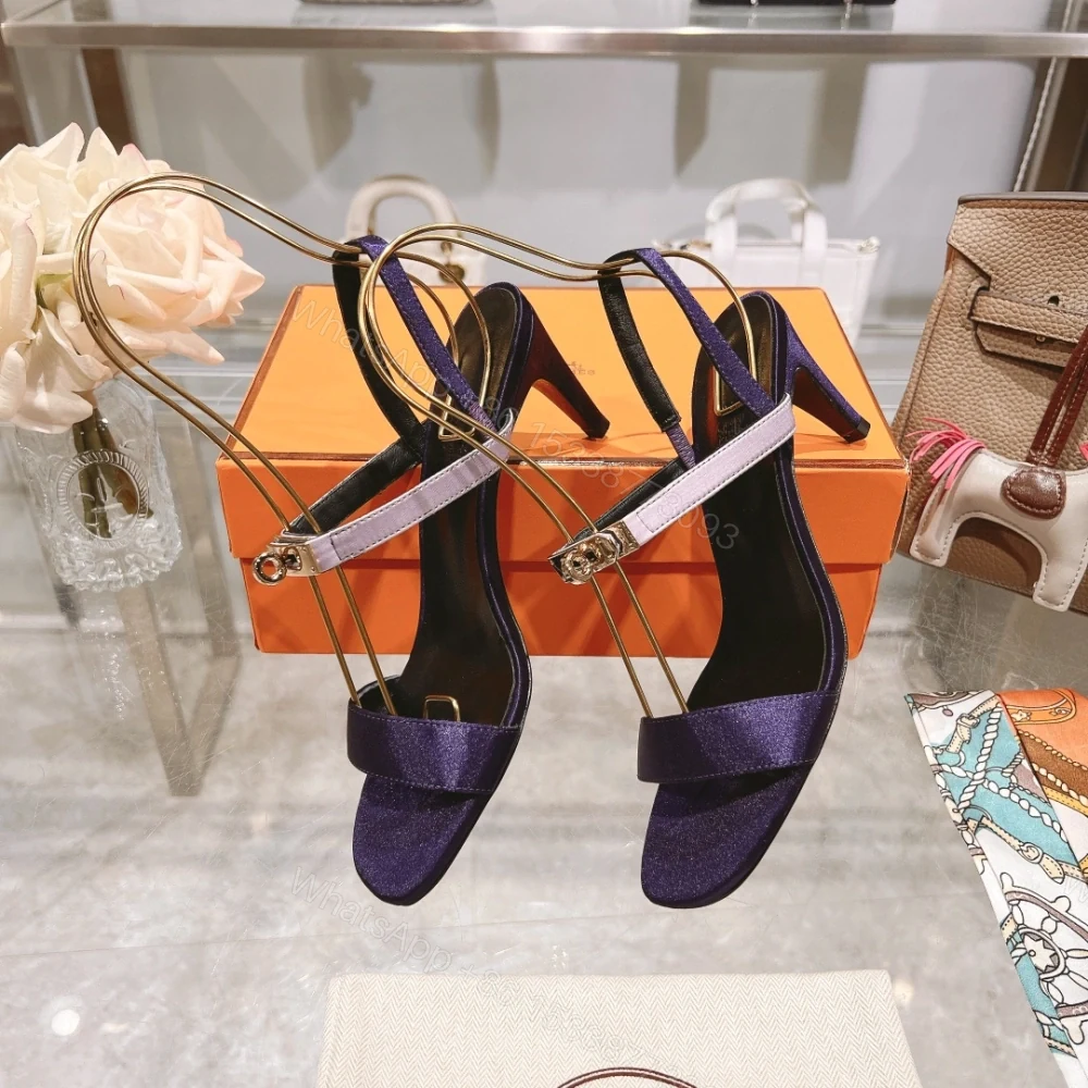 View 4 of 高仿Hermes*H232134ZFG露趾細踭涼鞋紫色9.5CM免檢版
