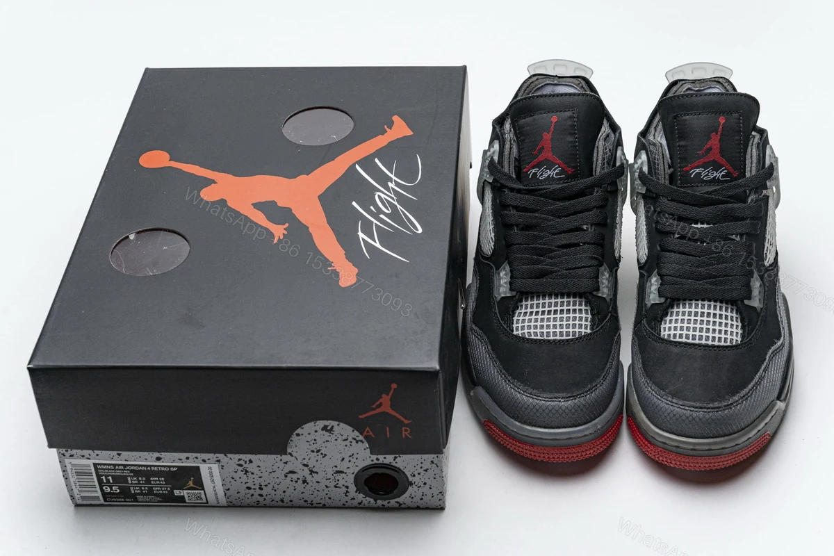 OFF White x Air Jordan 4 Retro Bred CV9388-001 — view 2