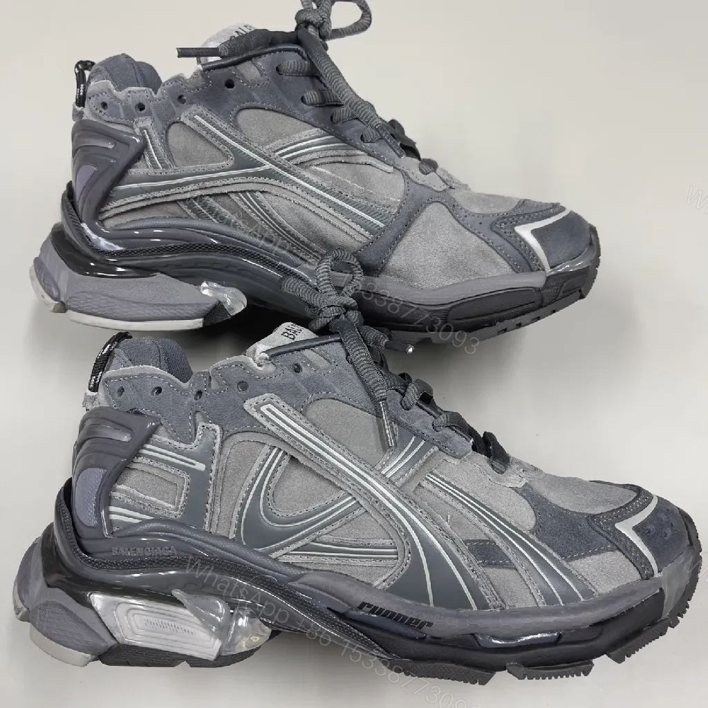 View 9 of Chunky Texture Sneakers: Suede-Mesh Comfort, Luxe Streetwear