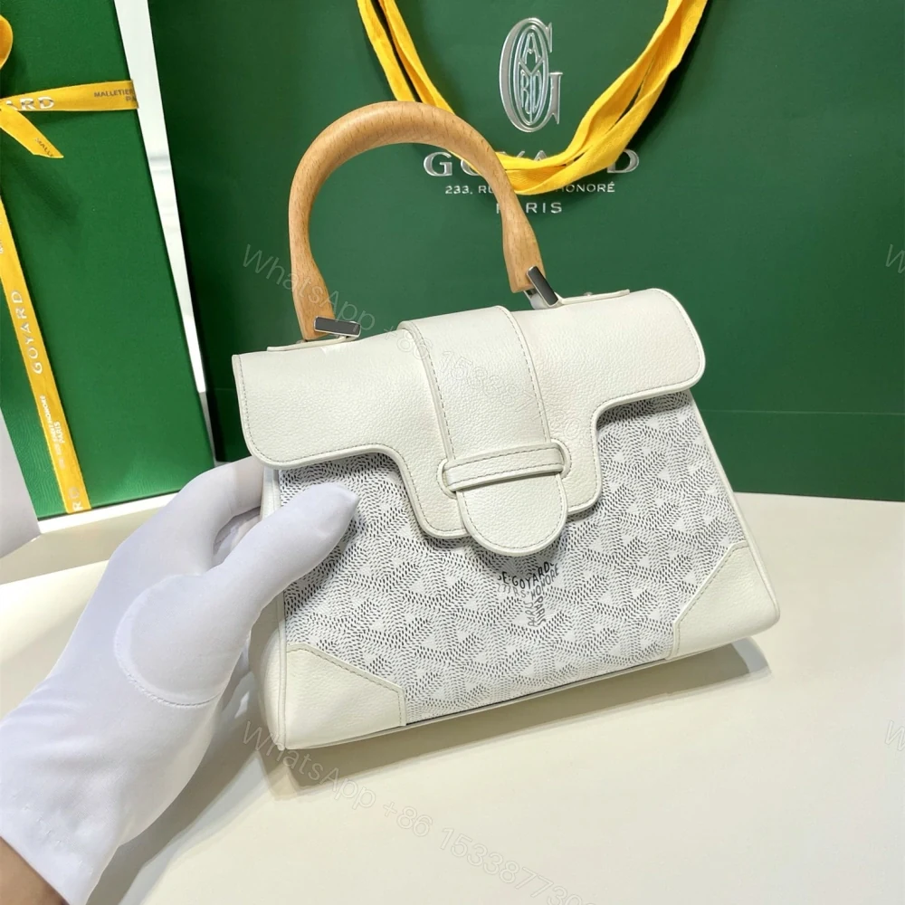 View 6 of 高仿Goyard*SAIGONL櫸木手柄單肩包白色免檢版