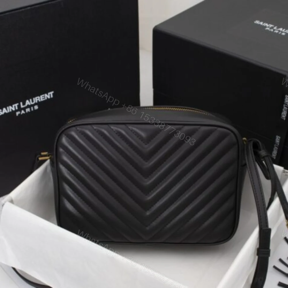 View 4 of Saint Laurent Lou Camera Bag In Quilted Black Gold 23Cm 612544DV7071000