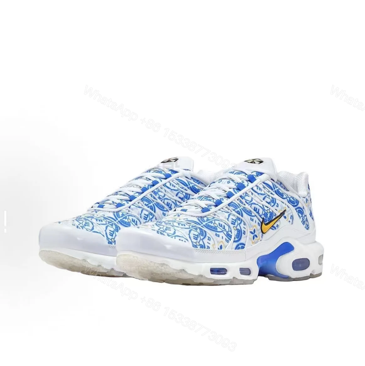 View 2 of Nike Air Max Plus Blue and white pattern