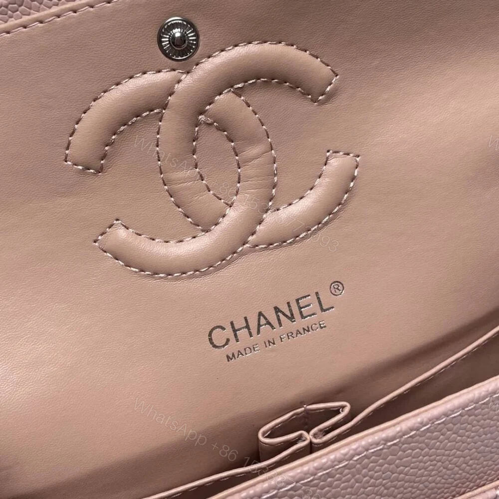 View 7 of Chanel Medium Classic Flap Bag Silver Hardware Pink 25Cm