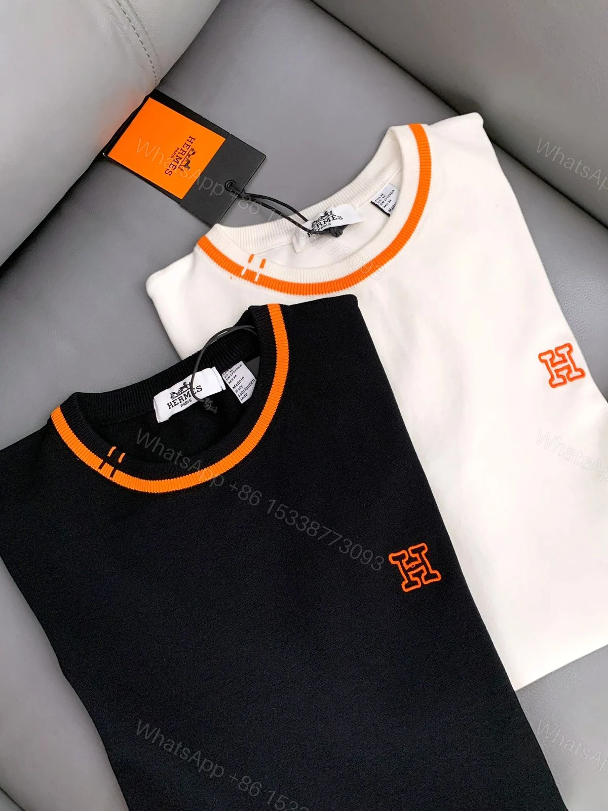 View 5 of FIRST COPY HERMES DESIGNER KNITTED ROUND NECK SUMMER T-SHIRT