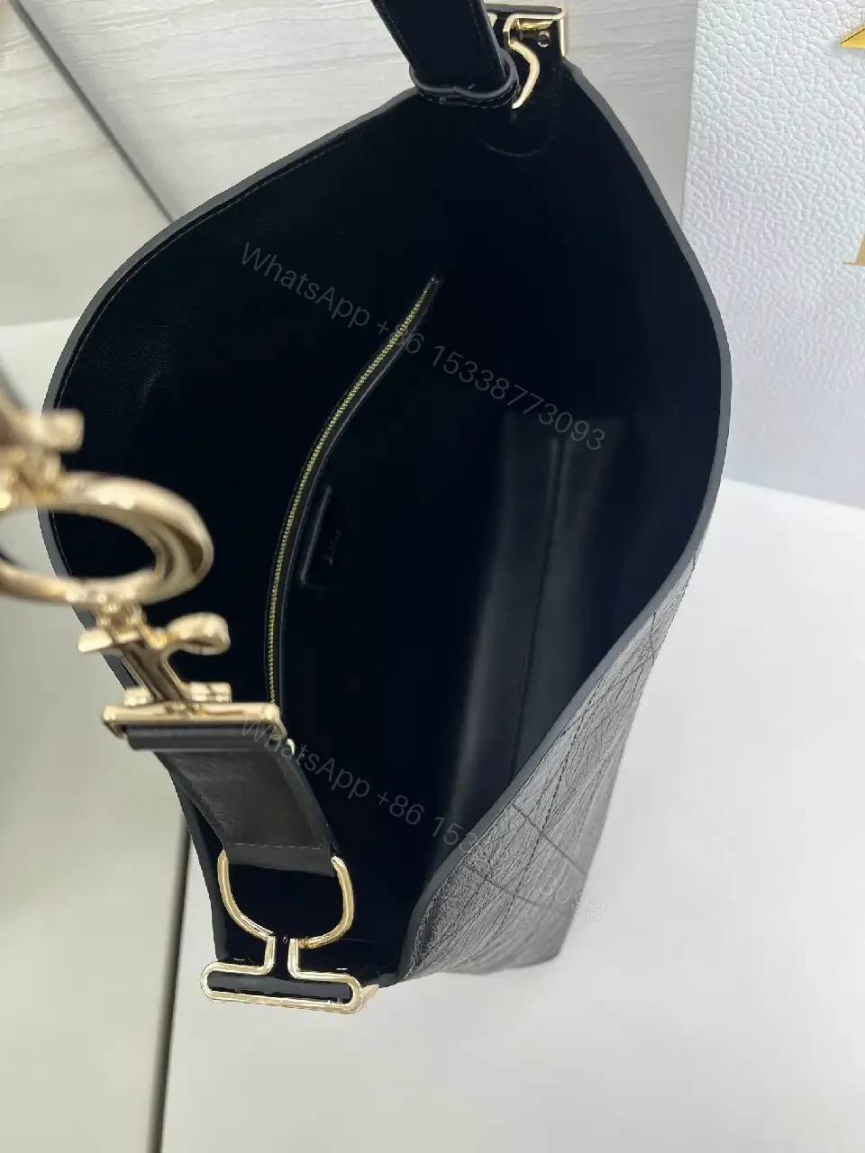 View 2 of Elegant Black Leather Structured Shoulder Bag: Petite Luxury