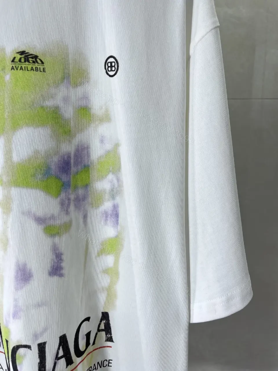 View 10 of White Oversize Tee Tie-Dye Graphic BALENCIAGA Tee
