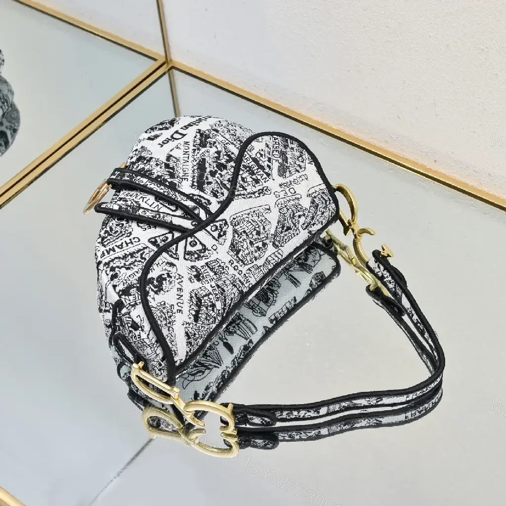 View 2 of Chic Map Mini Bag: luxe crossbody with gold hardware