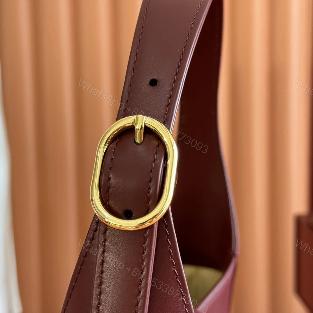 View 9 of JACKIE SMALL SHOULDER BAG 27 IN BURGUNDY RED CALFSKIN GOLD HARDWARE