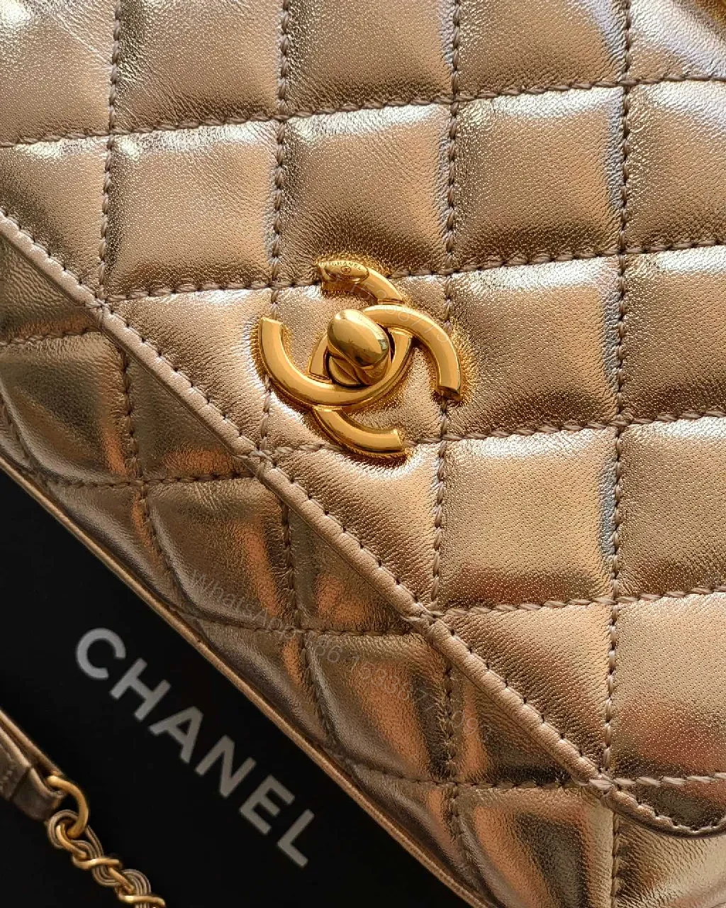 View 5 of Quilted Metallic Top-Handle Bag: Signature Charm